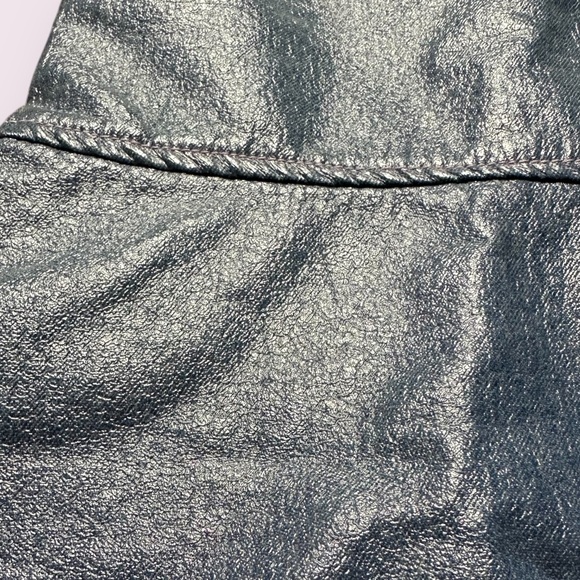 Vintage Toddler Girl Sparkle Brand Half Zip Faux Leather Metallic Tank Size 4 - Picture 10 of 13